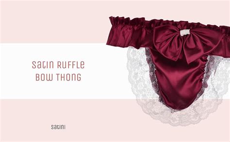 sissy panties|Satini Men's Satin Ruffle Bow Thong Sissy Knickers Briefs .